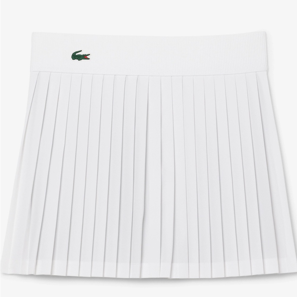 Lacoste Women White and Dark Green Tennis Skirt